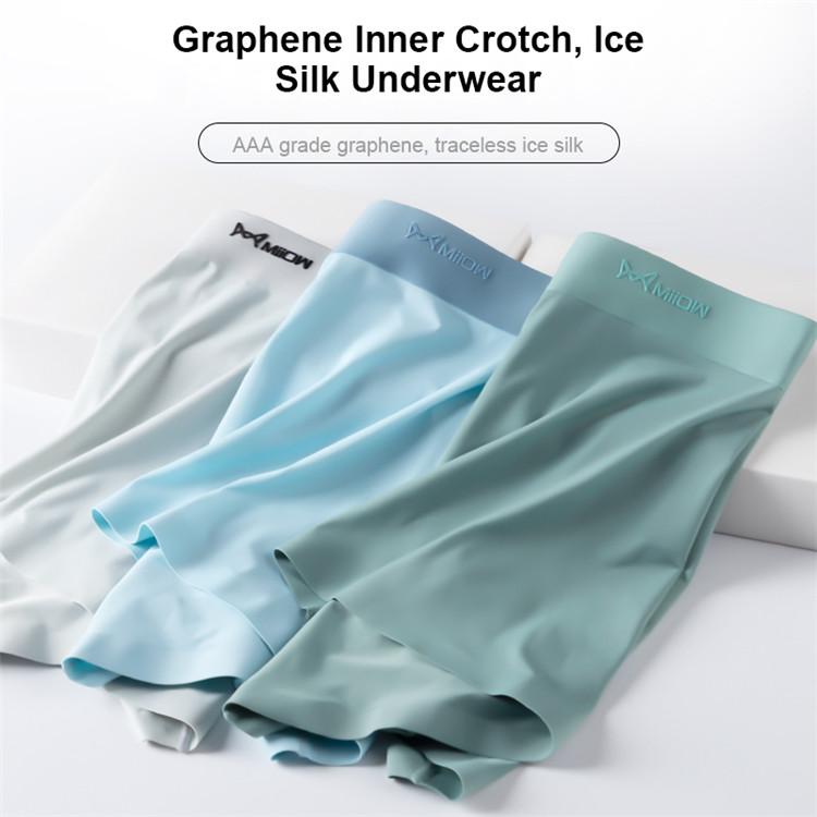 3-PC HZ-M1221 3PCS Set  ice silk breathable, quick drying Graphene Seamless homme underwear men's boxer briefs Polyester